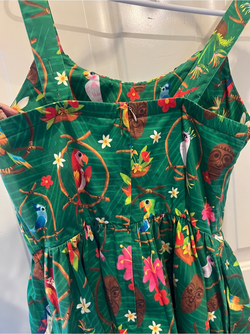 Disney Green Tiki Room Dress with the Birds - Picture 6 of 6